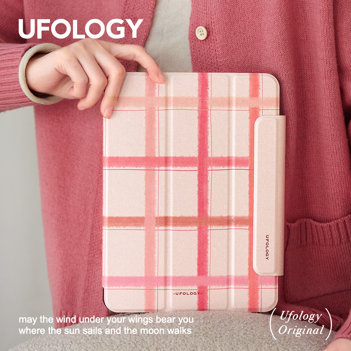 Ufology原创适用ipadpro2022保护壳air5平板mini6保护套air4磁吸7代8代9代10代pro11寸air3笔槽2018格纹春天 - 图0