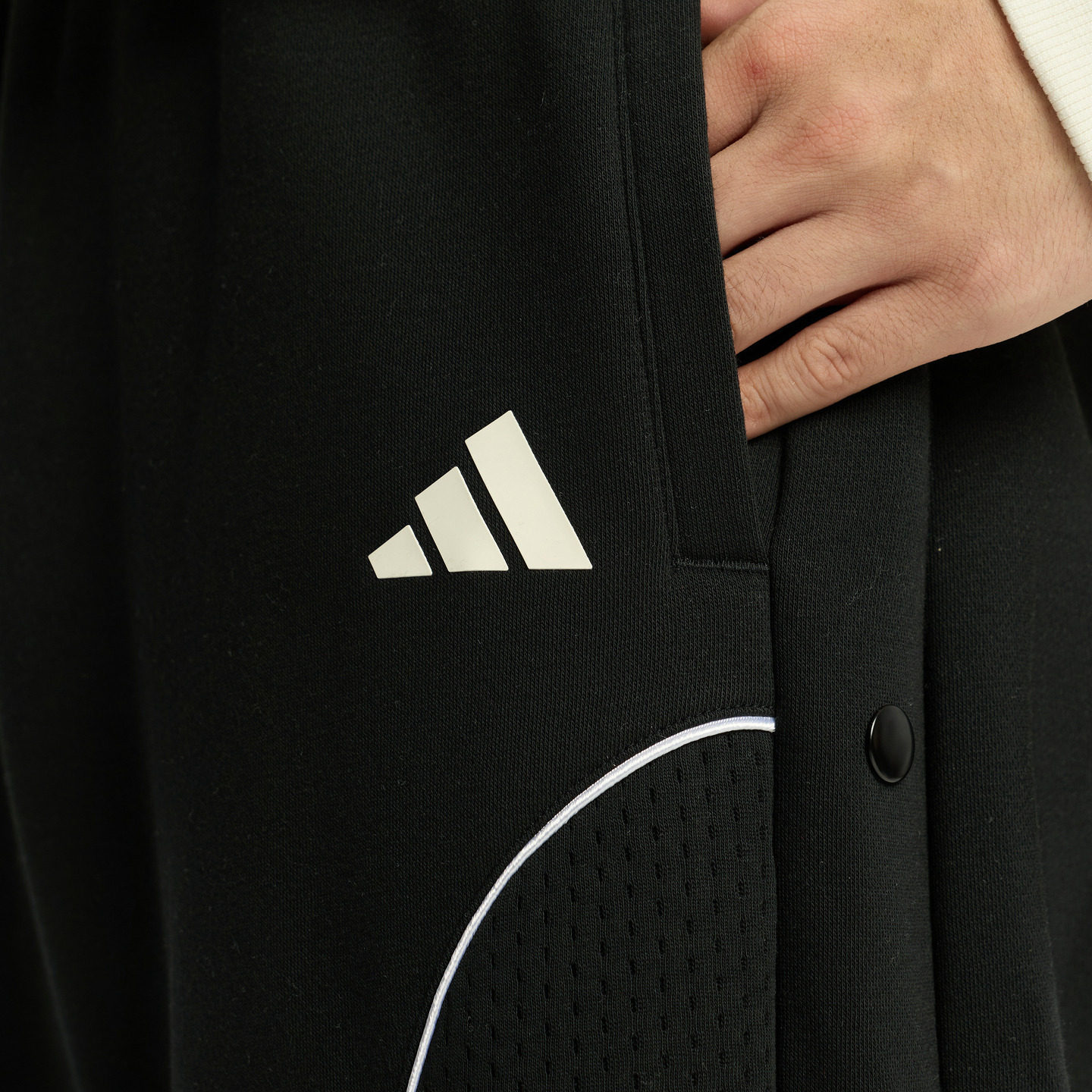 新年款时尚宽松拼接侧开排扣篮球抓绒运动裤男秋冬adidas阿迪达斯,淘宝优惠券,粉丝福利购,淘宝优惠卷