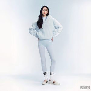 JENNIE联名日常休闲运动紧身裤长裤女秋季adidas阿迪达斯三叶草