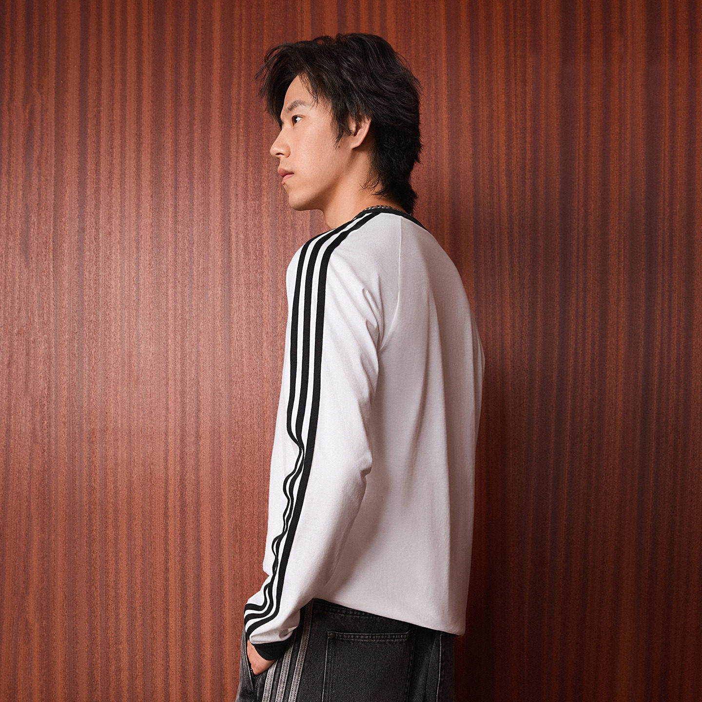 舒适百搭三条纹运动长袖T恤男装新款adidas阿迪达斯三叶草KE3545,淘宝优惠券,粉丝福利购,淘宝优惠卷