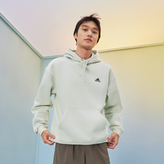 Adidas couples with velvet loose hooded sweatshirt