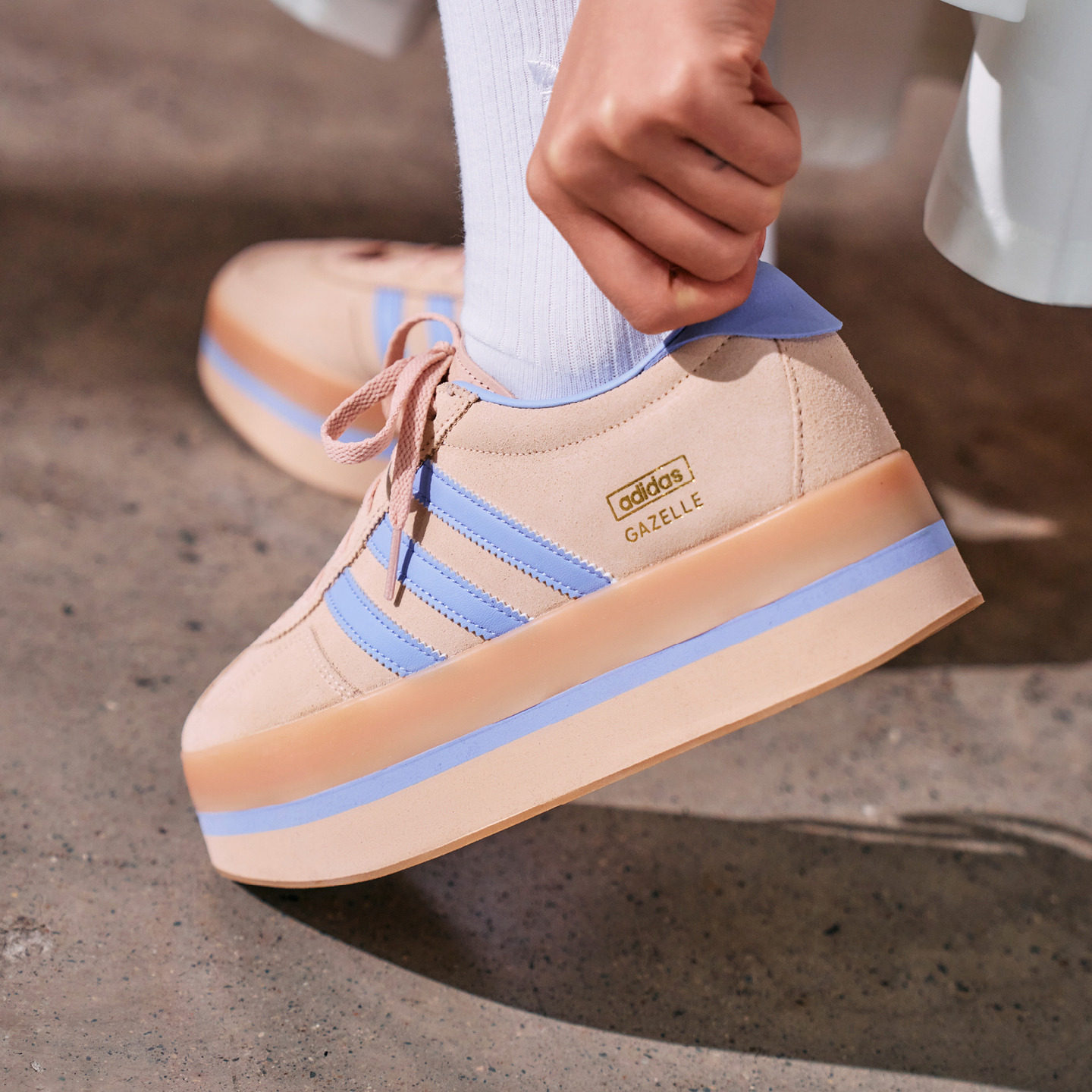 「T头鞋」GAZELLE STACK W厚底经典运动鞋女adidas阿迪达斯三叶草,淘宝优惠券,粉丝福利购,淘宝优惠卷