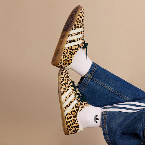 T头鞋 GAZELLE LO PRO豹纹薄底板鞋德训鞋adidas阿迪达斯三叶草 - 图0