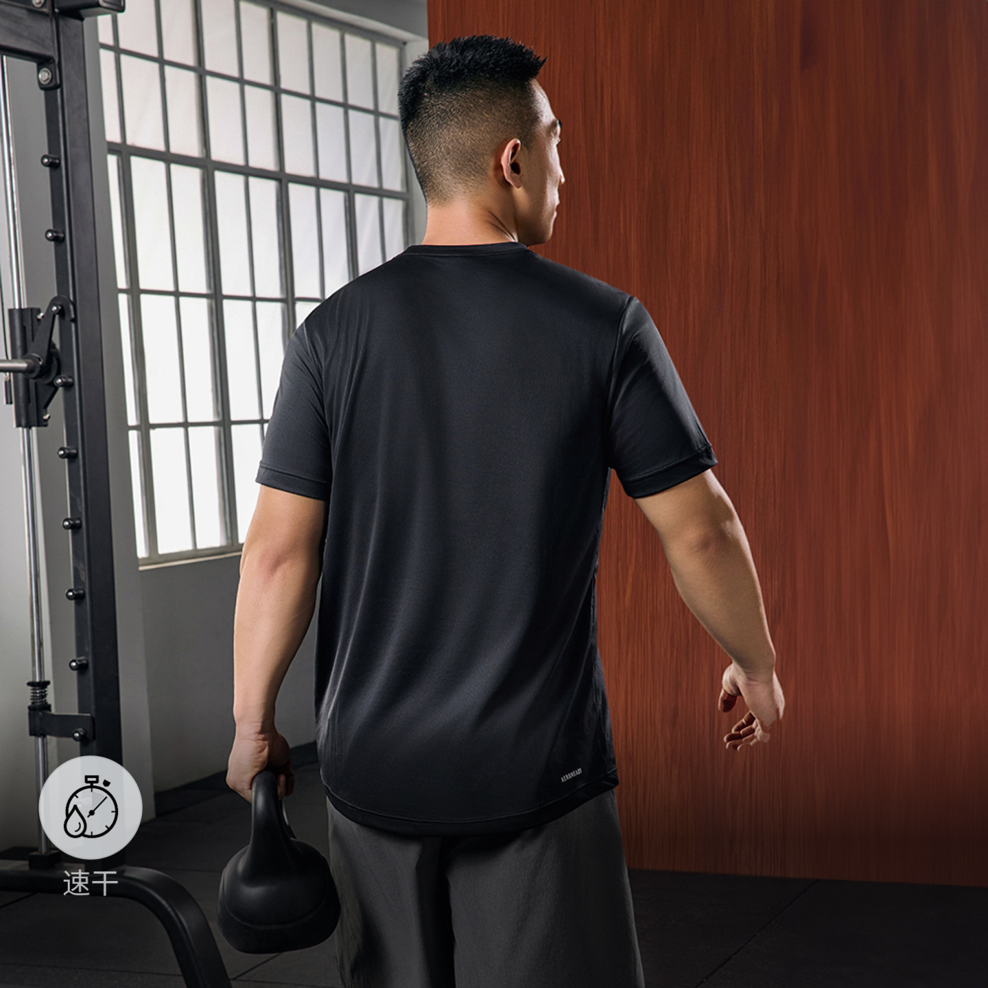 速干舒适运动健身上衣圆领短袖T恤男夏季新款adidas阿迪达斯