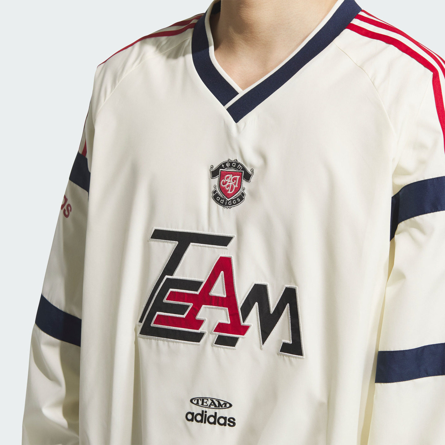 梭织宽松舒适运动V领套头衫长袖球衣男adidas阿迪达斯官方三叶草,淘宝优惠券,粉丝福利购,淘宝优惠卷