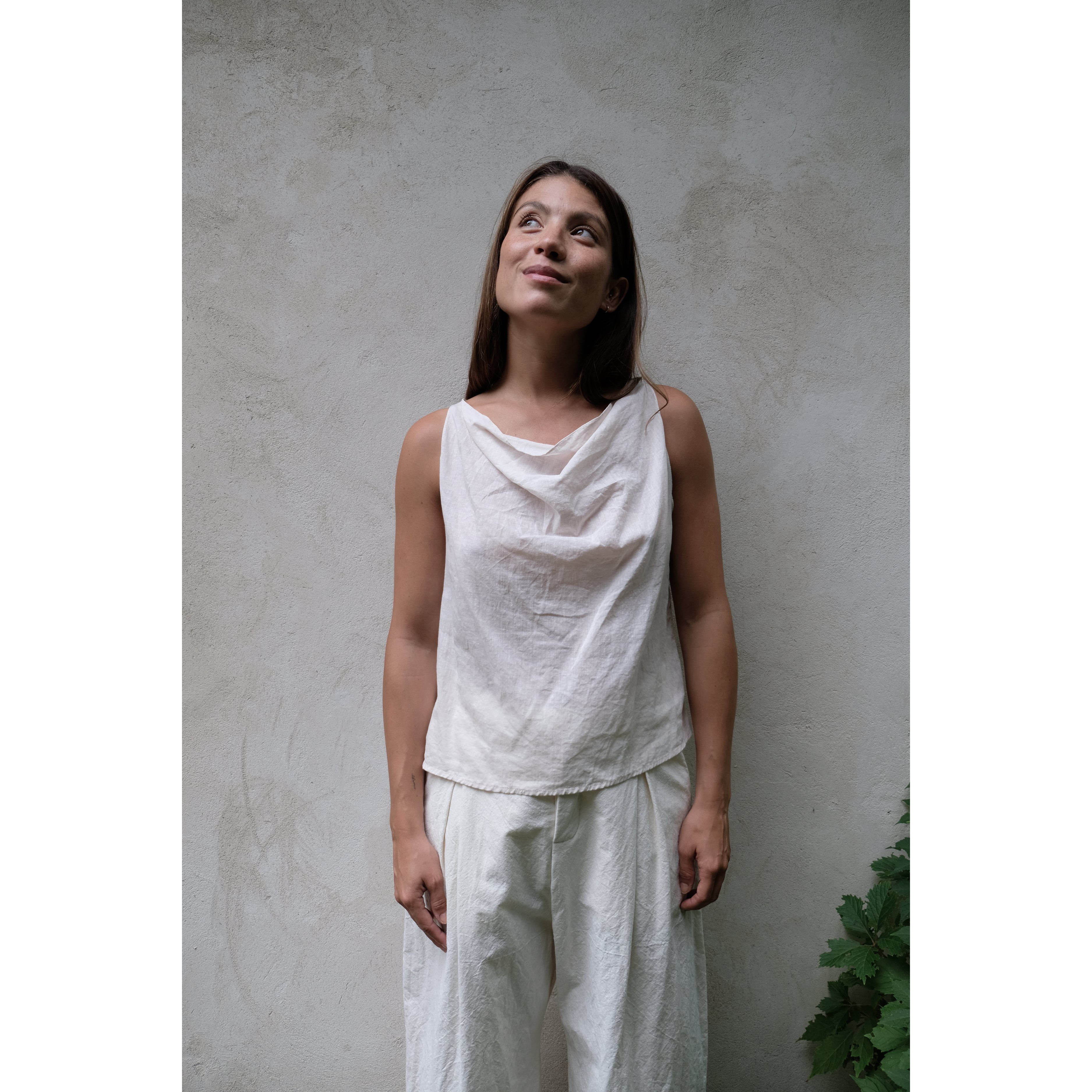 团长家2025春夏法国老奶奶elsa esturgie棉麻系列荡领小衫半裙女