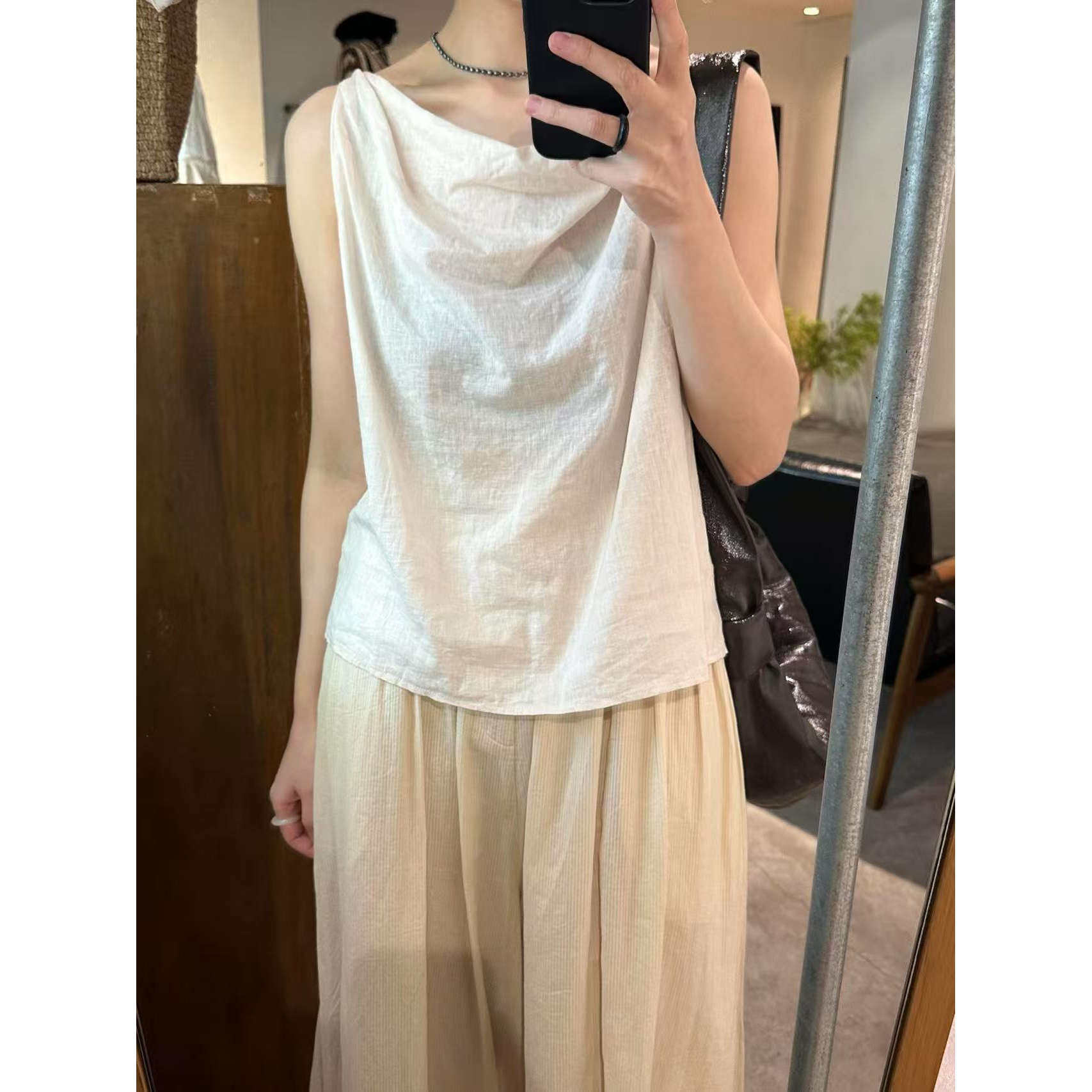 团长家2025春夏法国老奶奶elsa esturgie棉麻系列荡领小衫半裙女