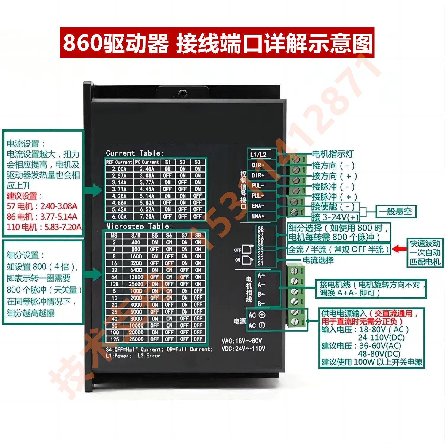 57/60/86步进电机套装两相四线12NM8.5NM配542YS/860C驱动器,淘宝优惠券,粉丝福利购,淘宝优惠卷