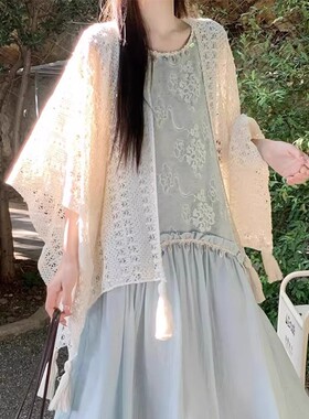 镂空针织开衫披肩外搭女旅游穿搭