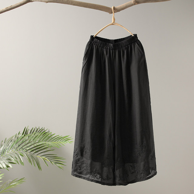 Elastic waist vintage embroidery ບາດເຈັບແລະຂະຫນາດໃຫຍ່