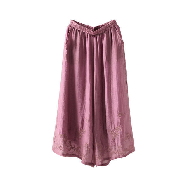 Elastic waist vintage embroidery ບາດເຈັບແລະຂະຫນາດໃຫຍ່