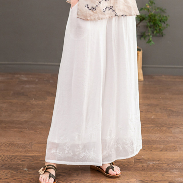 Elastic waist vintage embroidery ບາດເຈັບແລະຂະຫນາດໃຫຍ່