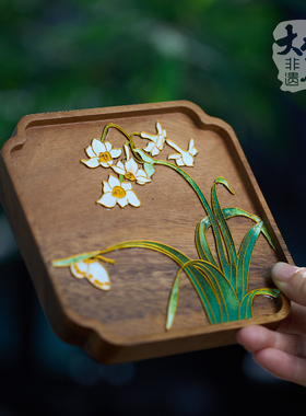 大梦非遗掐丝珐琅黑胡桃壶承杯垫十二花神手工DIY材料包釉料礼品