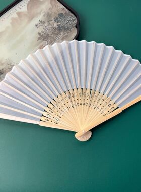 彩色纸扇空白折扇儿童绘画扇子