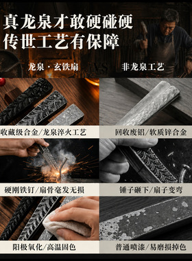 合金加厚男士霸气防身折扇工艺扇