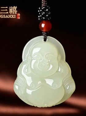 天然阿富汗玉观音佛公情侣吊坠