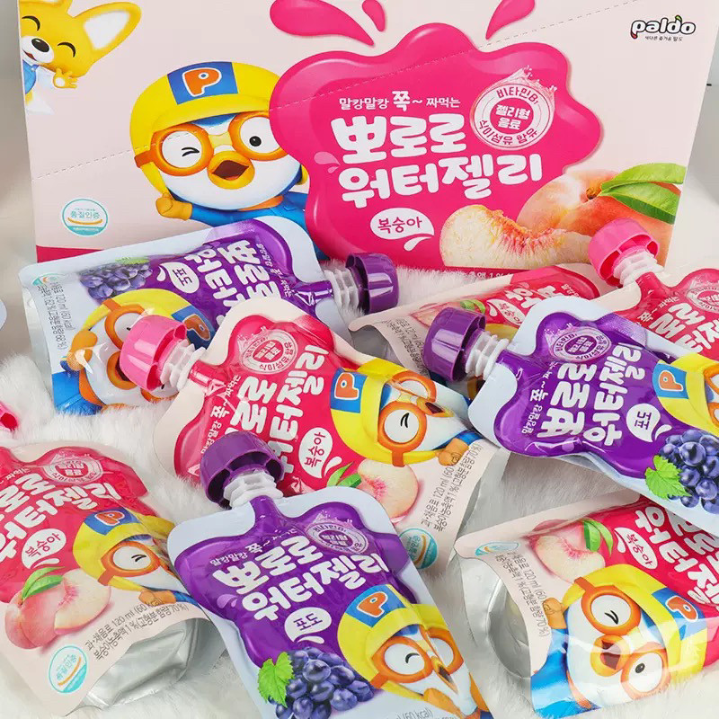 【6袋装】啵乐乐pororo吸吸果冻120ml水蜜桃葡萄味零食可吸果冻,淘宝优惠券,粉丝福利购,淘宝优惠卷