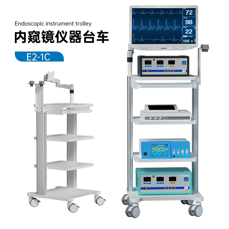 医疗设备架子移动推车 内窥镜移动小推车 - 图0
