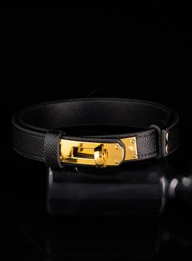 真皮牛皮项圈choker颈饰小狗凯莉扣颈圈女m锁骨链刻字定制k9脖圈