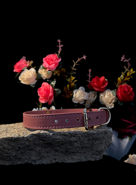 puppy*原创设计真皮项圈粉色爱心颈圈颈环饰品项链男女m脖圈颈带