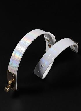 头层牛皮项圈鳄鱼纹凯莉扣choker刻字定制男女m情侣颈饰k9脖圈