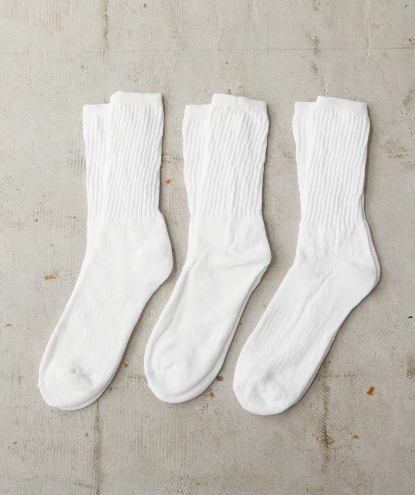 现货 Railroad Sock Men’s 男款毛巾底纯色高筒高帮三双装长袜子 - 图0