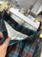 Forest style age-reducing pleated plaid long skirt with big swing
