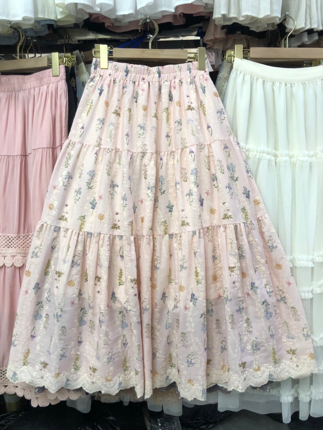 蕾丝花边蛋糕裙刺绣碎花A字半身裙春季甜美小个子裙子森女系长裙,淘宝优惠券,粉丝福利购,淘宝优惠卷