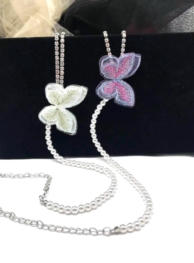 流行元素紫色蝴蝶项链脖子饰品