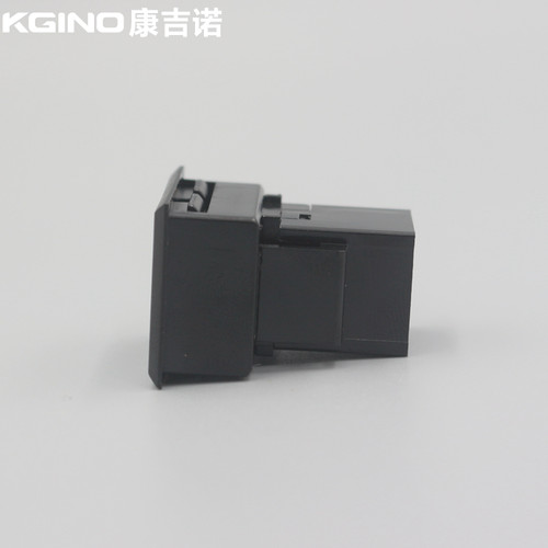 黑色CAT6网络直通模块带支架六类网络双通头RJ45网线延长桌插模块 - 图1
