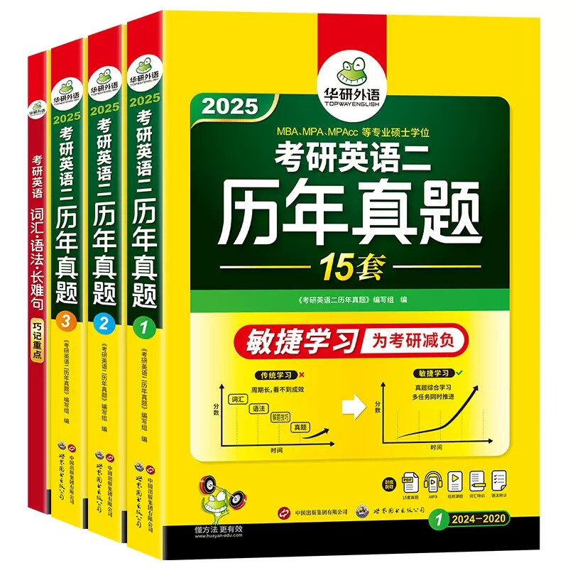 华研外语 2025考研英语二历年真题15套试卷解析详解词汇单词语法与长难句阅读理解写作文翻译模拟练习题专项训练复习资料全书203