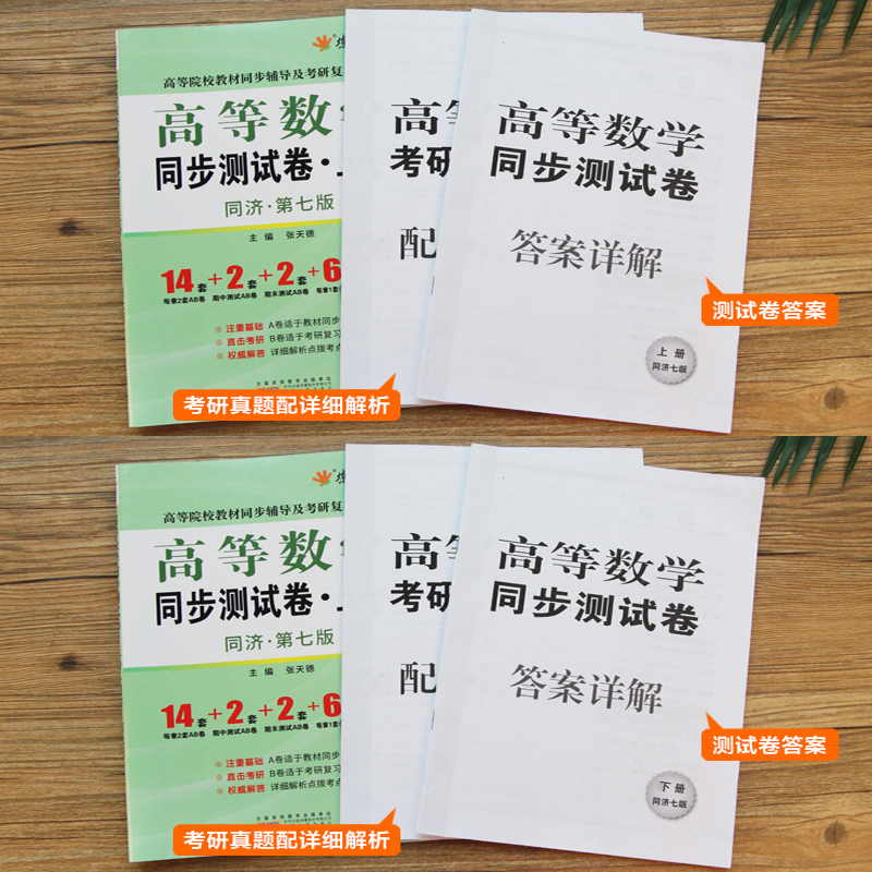 高等数学同济七版上册下册同步测试卷练习题集高数套题线性代数同济七版习题册概率论与数理统计第四版试卷2024考研数学一二三真题-图0