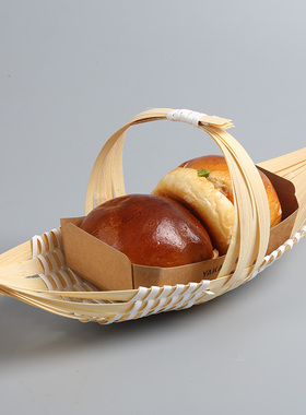 竹编零食馒头框创意小簸箕水果盘