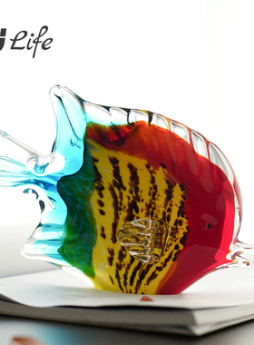 琉璃热带鱼动物招财摆件轻奢客厅