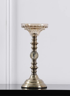 特价清仓现代极简金属烛台摆件钟表客厅玄关博古架书房桌面装饰品