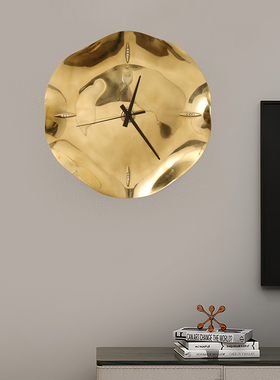 全铜轻奢挂钟客厅家用静音时钟表