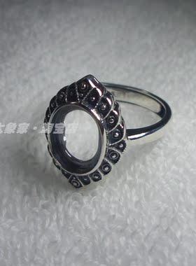 diy复古做旧蜜蜡琥珀戒指空托