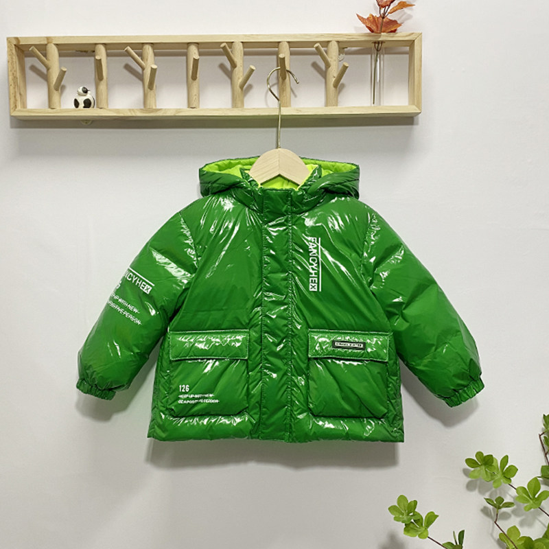 商场正品冬季海娃娃儿童羽绒服男童白鸭绒加厚保暖免洗中长款外套