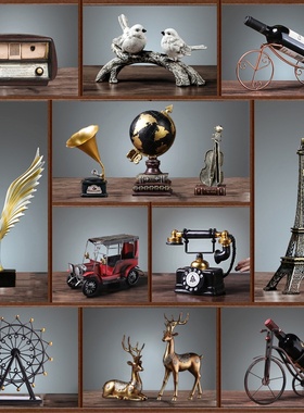 中式复古田园e摆件客厅古风桌面小饰品怀旧仿古中国风创意家居摆