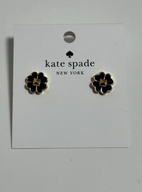 Kate Spade New York花studs黑色耳环