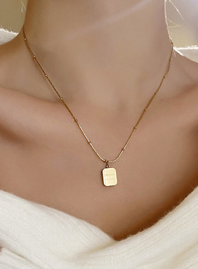 新款小金块项链女轻奢小众