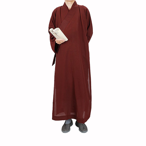 僧服长褂男夏季薄款和尚禅修服僧袍比丘尼女出家僧人长衫麻纱大褂 - 图3
