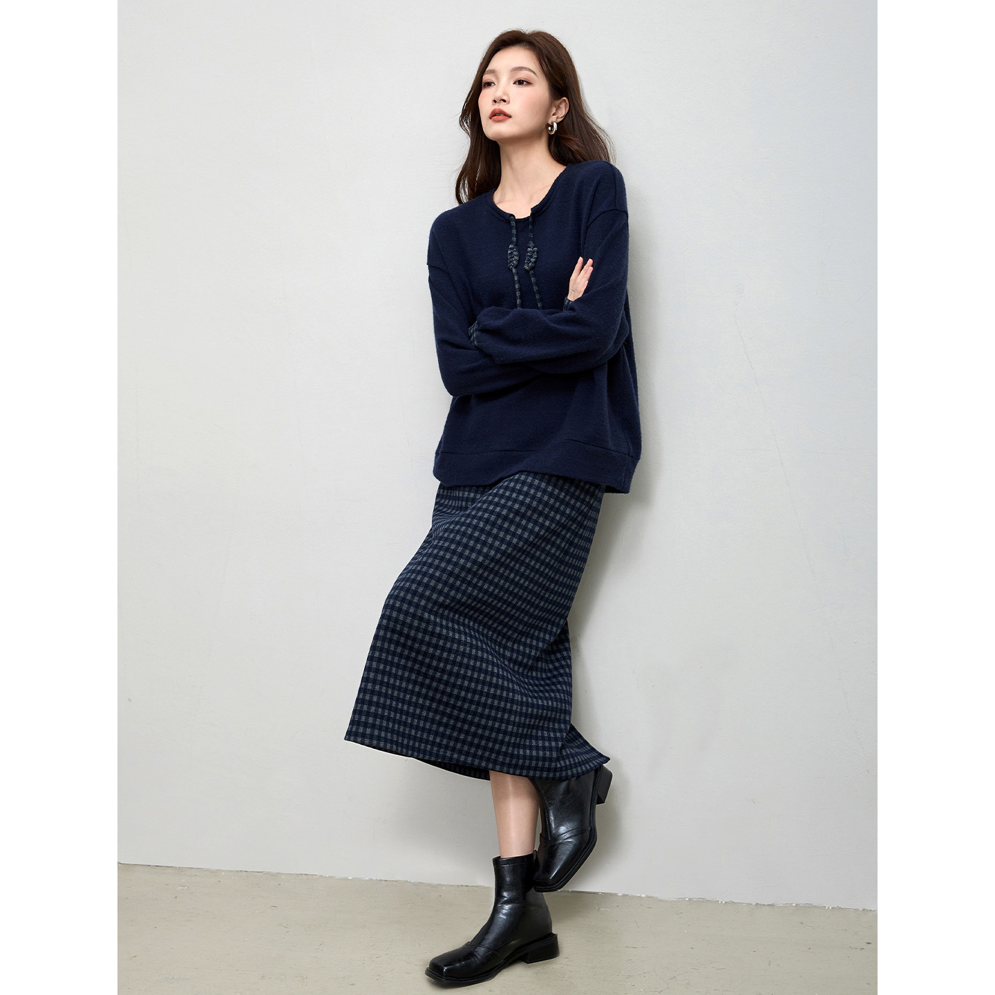 【商场同款】Smen诗萌卫衣半身裙套装2025冬季新款时尚套装女,淘宝优惠券,粉丝福利购,淘宝优惠卷