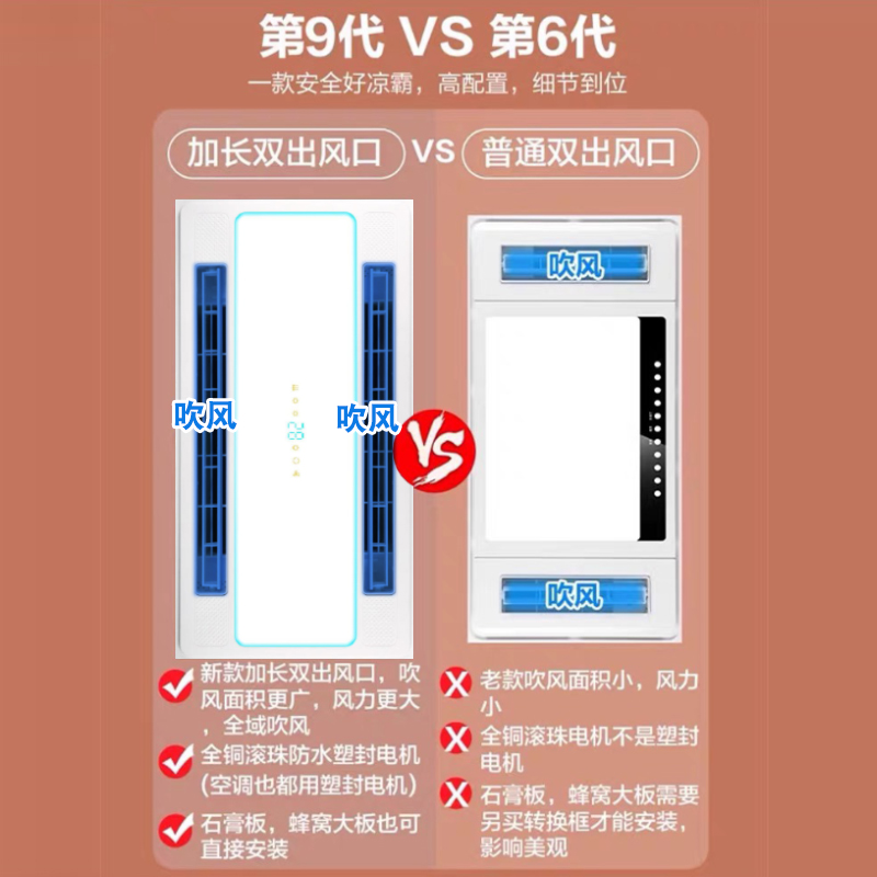 樱花帝王厨房凉霸嵌入式照明二合一空调集成吊顶换气冷霸风扇风机-图3