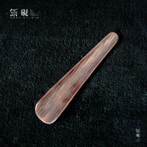 No inkstone pure handmade red copper tea spoon teaspoon teaspoon tea then Yunnan folk art beat the willow grain pure copper red copper tea set