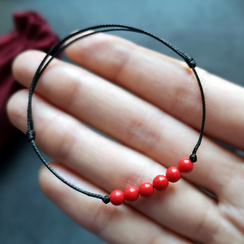 红豆 文艺红朱砂石平安相思豆简约细小富贵思念男女情侣编织手绳,淘宝优惠券,粉丝福利购,淘宝优惠卷