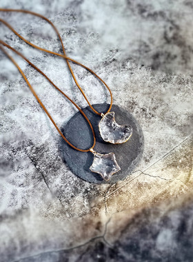 透明冰块不规则星星水晶男吊坠