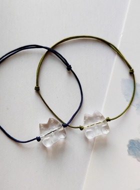 可爱治愈龙猫白水晶学生手绳