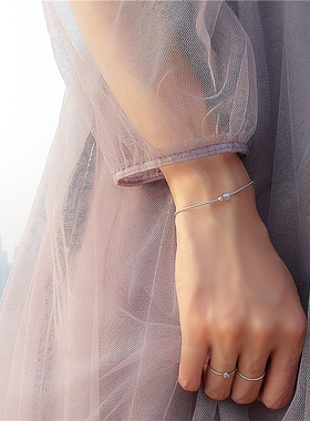 仲夏月光石蓝编织气质简约手绳