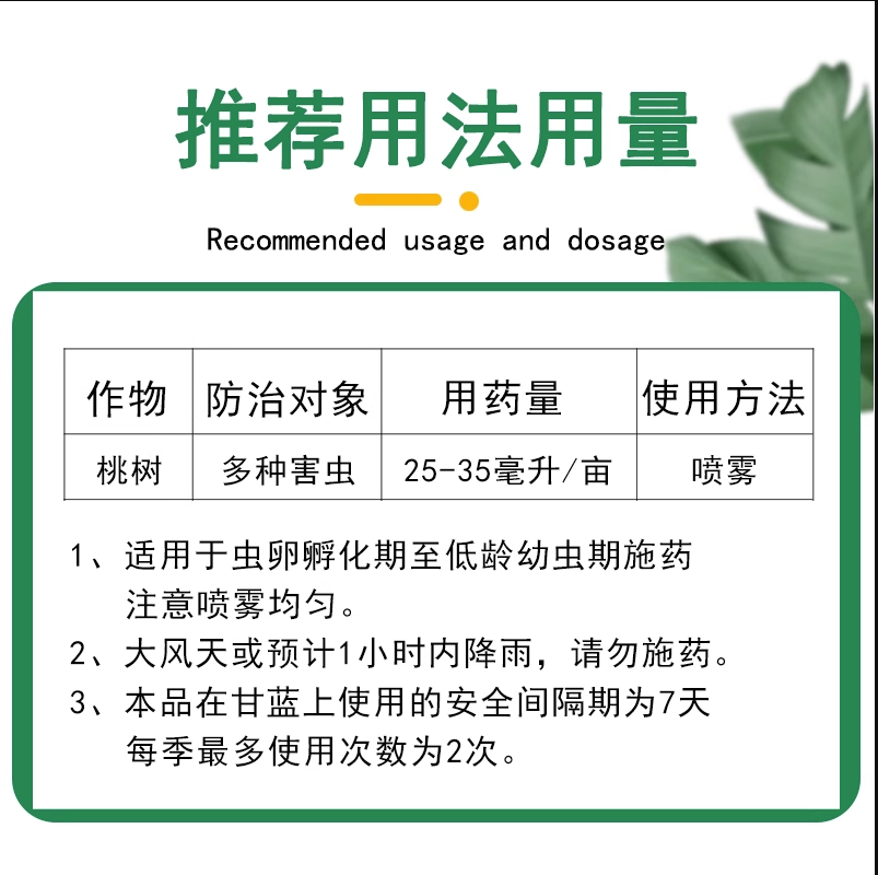 桃树专用药杀虫剂高氯甲维盐桃子树食心虫钻心蚧壳虫果树农药大全 - 图3